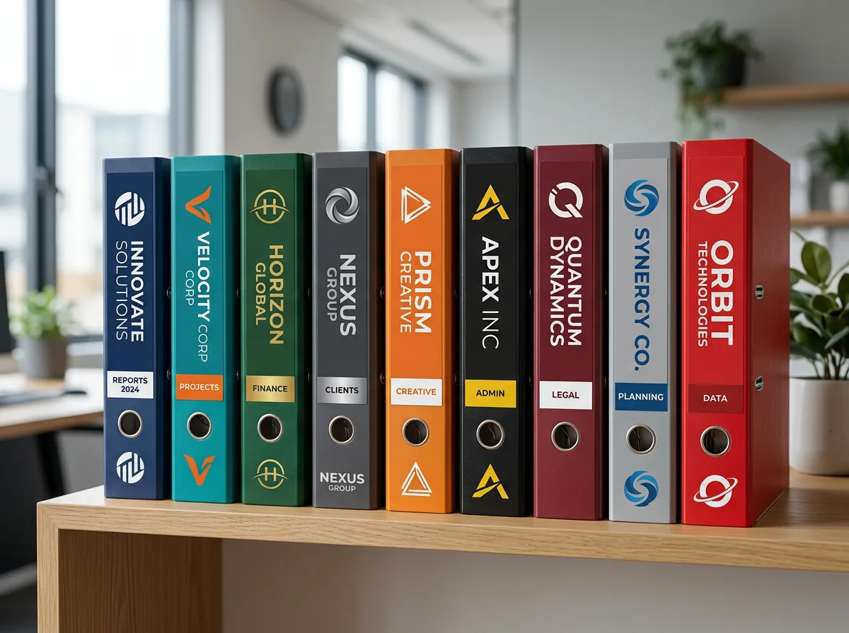 Custom-branded lever arch files